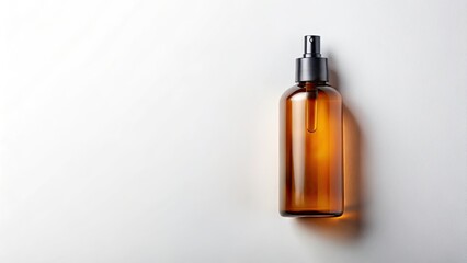 Luxury Tanning Oil Bottle, Minimalist Flat Lay, Product Photography, White Background