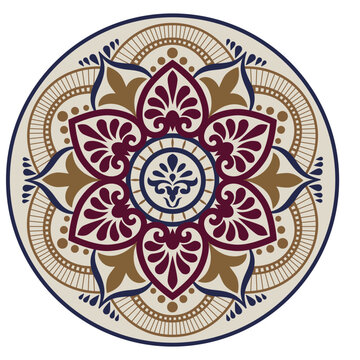 Vector mandala. Decorative round colorful floral ornament isolated on whiite