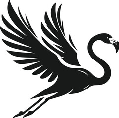 Flamingo soaring with wings vector