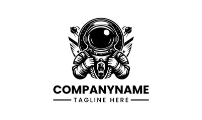 Stylized astronaut in spacesuit graphic. Space exploration vector design. © nuaari