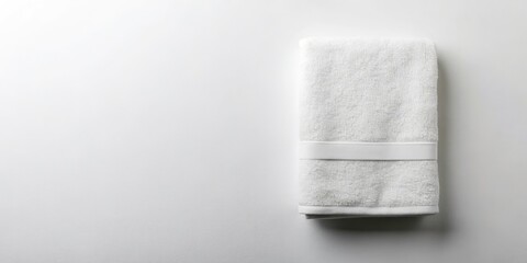 Minimalist Bath Towel Flat Lay: Modern Futuristic Bird's Eye View Photography