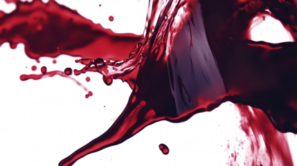 Abstract delicious red wine splash wave, dynamic shape with red water drops element isolated on white or transparent background.