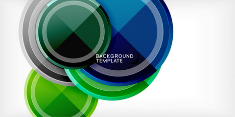 Obraz premium Abstract background - multicolored circles, trendy minimal geometric design, vector illustration