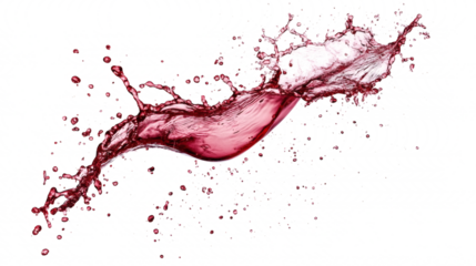 Abstract delicious red wine splash wave, dynamic shape with red water drops element isolated on white or transparent background.