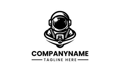 Stylized astronaut in spacesuit graphic. Space exploration vector design. © nuaari