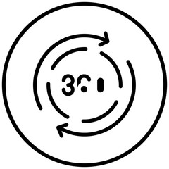 Vector Design 360 Degrees Icon Style