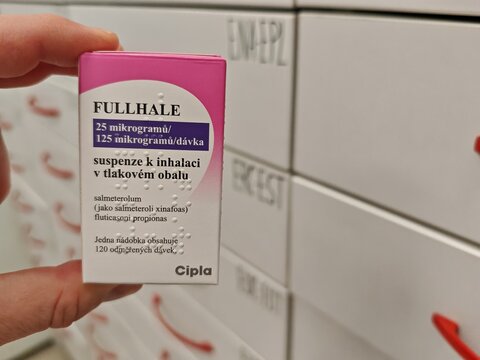 Prague,Czech Republic-January 8 2025: Fullhale by Cipla contains Salmeterol and Fluticasone, a combination inhaler for asthma and COPD treatment

