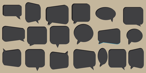 Quote box frame, big set. Quote text in speech bubble. Quote box icon. Blank template quote text info design boxes quotation bubble blog quotes symbols.