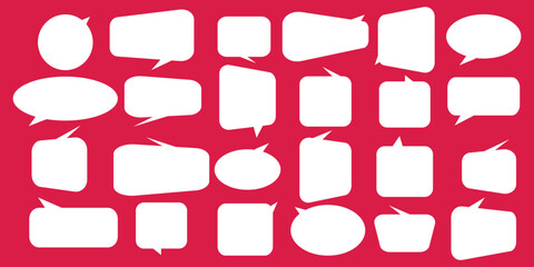 Obraz premium Set with quote box frame in abstract style. Vector texting quote boxes. Bubble banners with quotation, message and comment. 