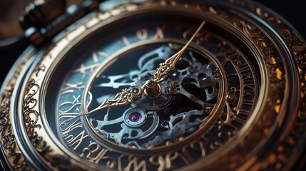 Obraz premium An antique pocket watch with intricate engravings