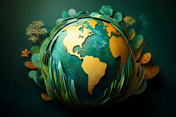 world environment and Earth day concept with green globe
