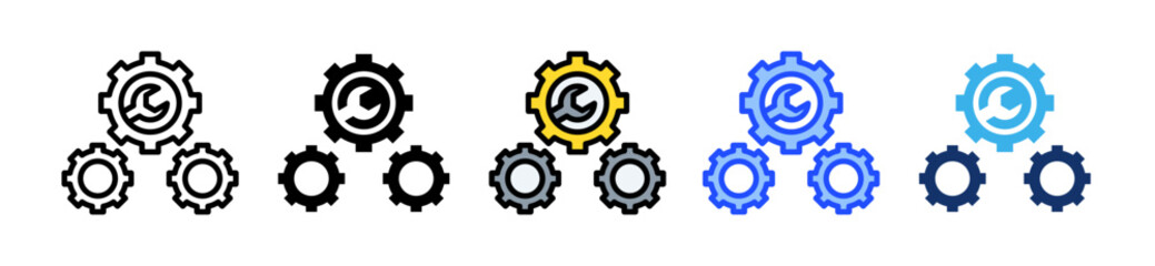 Maintenance Icon Set With Multiple Style Collection