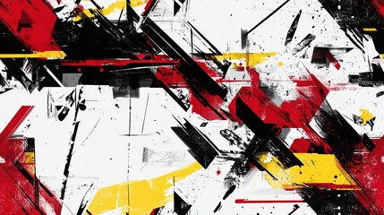 Fototapeta premium red black yellow seamless pattern abstract background grungy color splash 