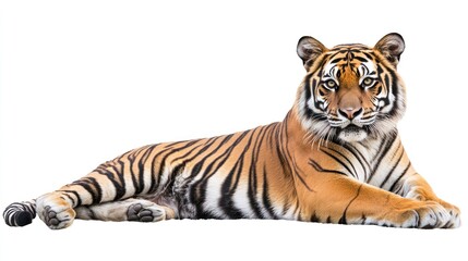Obraz premium Tiger lying down, studio shot, wildlife, conservation