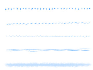 水彩　青　罫線　セット　手描き