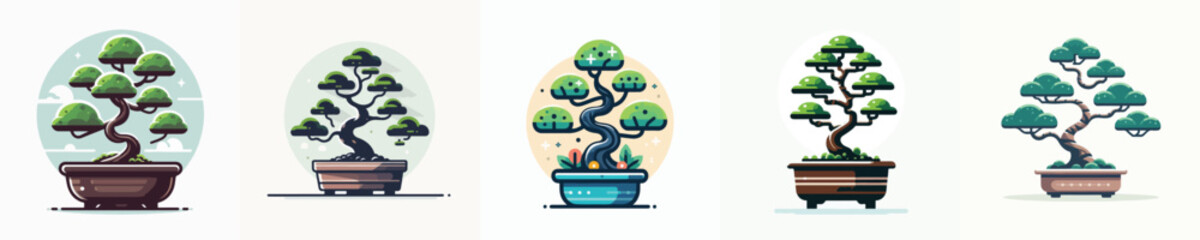 Vector of a bonsai plant.
