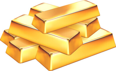 Gold bars on a white background that shine finance money bank currency saving economy concept, Mesh gradient
