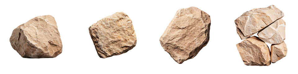 A collection of rugged irregularly shaped rocks and stones of different sizes colors and textures formed by natural geological processes over time