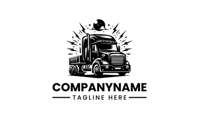 Stylized semi-truck vector graphic. Transportation and logistics design.