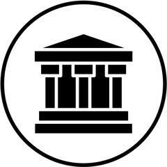 Vector Design Greek Temple Icon Style