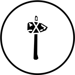 Vector Design Stone Axe Icon Style