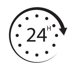 24 hours support vector icon. 24 hours service icon. 24 hours sign. 24 hours support and service icon for mobile app, ui and website. 24 hour banner sign.