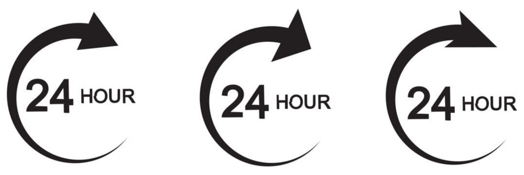 24 hours support vector icon. 24 hours service icon. 24 hours sign. 24 hours support and service icon for mobile app, ui and website. 24 hour banner sign.