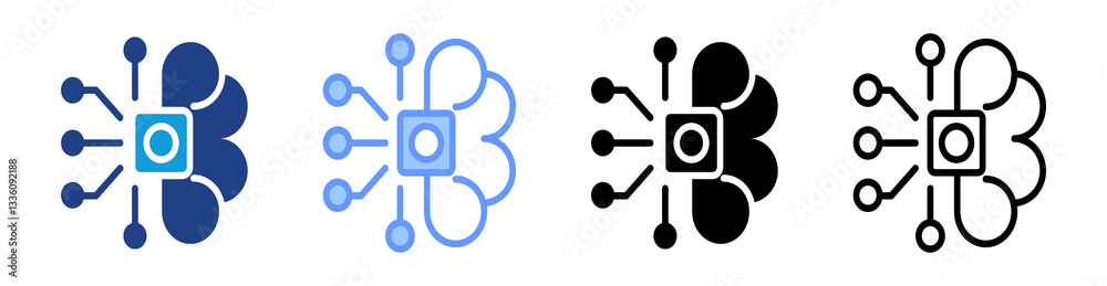 Poster ai icon set multiple style collection