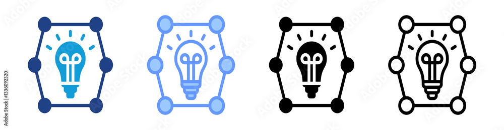 Poster Deep Learning icon set multiple style collection