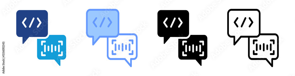 Aufkleber Nlp icon set multiple style collection