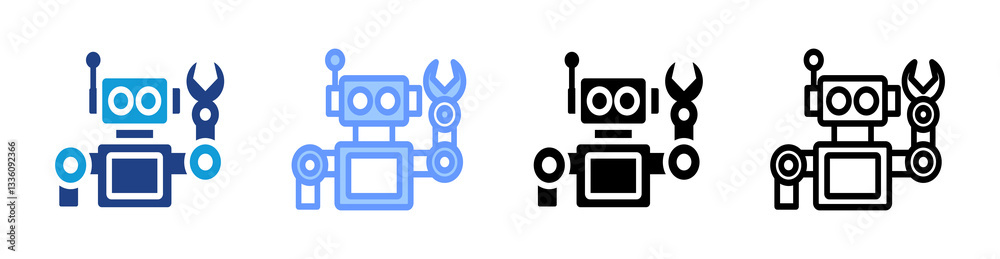 Aufkleber Robotic icon set multiple style collection