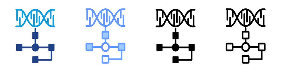 Genetic Algorithm icon set multiple style collection