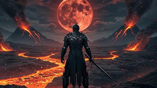 Knight Under Blood Moon