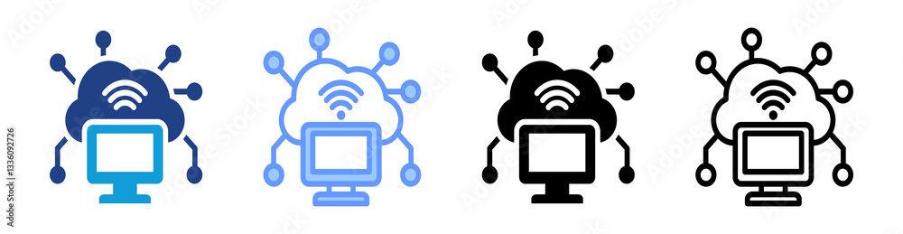 Poster Internet Of Things icon set multiple style collection