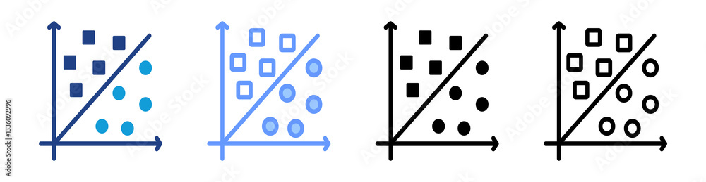 Poster Support Vector Machine icon set multiple style collection