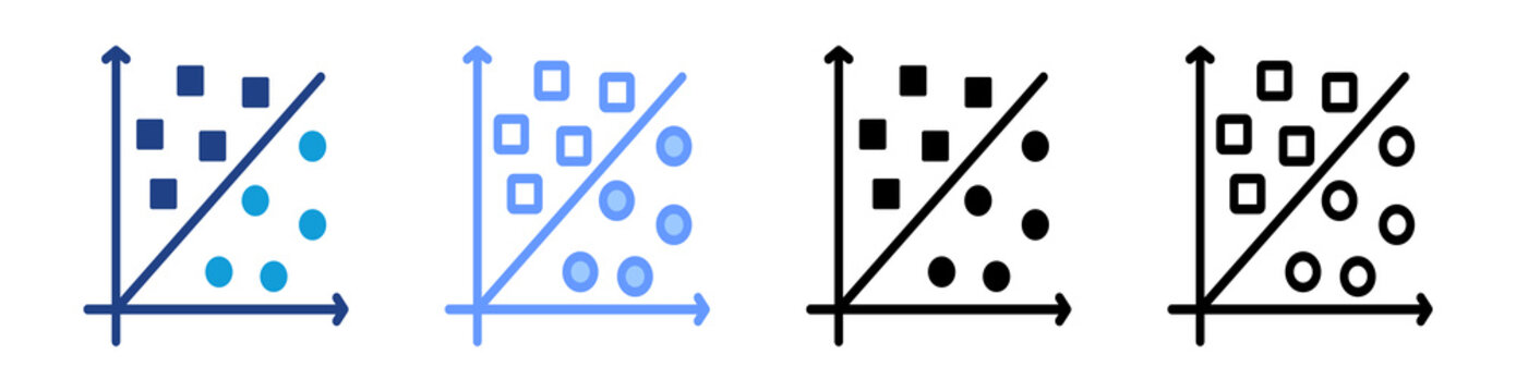 Support Vector Machine icon set multiple style collection