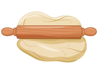 Chalkboard Style Dough with Rolling Pin Vector Illustration