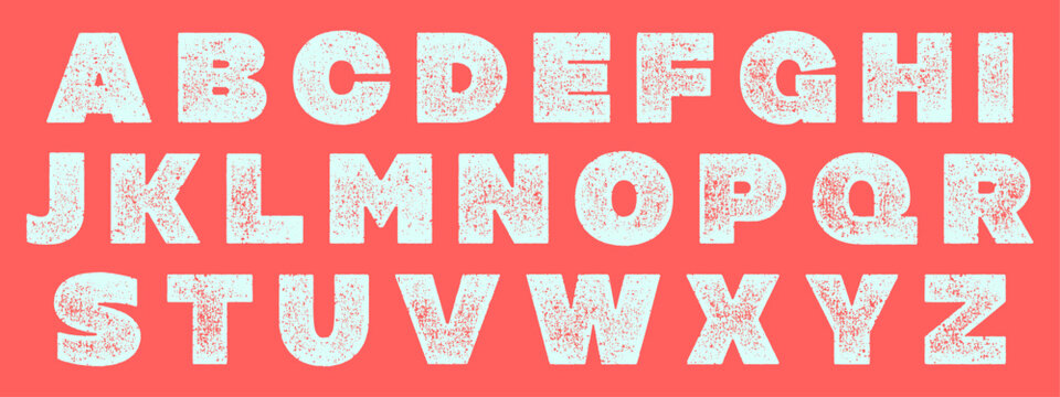 Rough Texture Heavy Font. Rolled Ink Letterpress Display Font. Works well at small sizes. Highly detailed individually textured characters with a really rough, print texture.