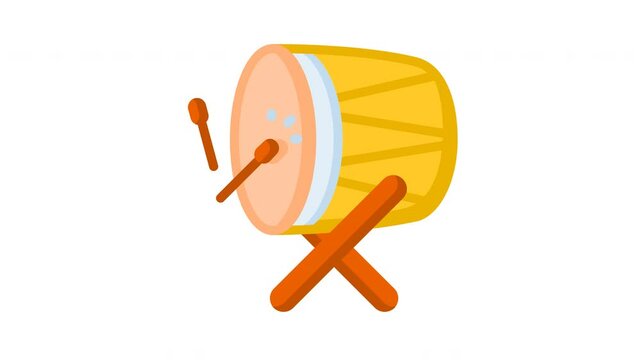 Animated drum with bedug sign symbol. Suitable for hajj, ramadan, muslim, ramadan, islam, mubarak, kareem, religion, celebration, fasting, culture, religious, moslem and eid mubarak