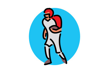 American football sport vector icon. American football player. sport icon, vector illustration.