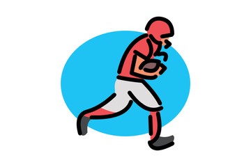 American football sport vector icon. American football player. sport icon, vector illustration.