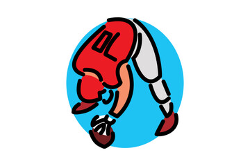 American football sport vector icon. American football player. sport icon, vector illustration.