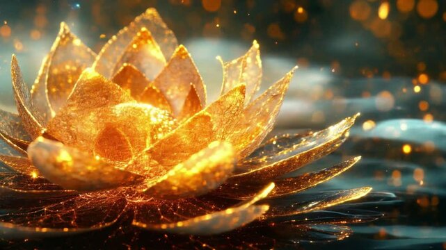 金色の輝きを纏う神聖な蓮 Sacred Golden Lotus Radiance