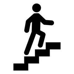 Stairs up arrow graph sign icon. Flat web walk step design vector illustration .