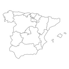 Spain map symbol shape, travel web flat concept icon vector illustration .