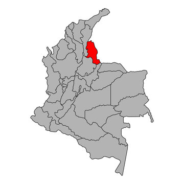 Norte de Santander of Colombia map shape, travel web flat concept icon vector illustration .