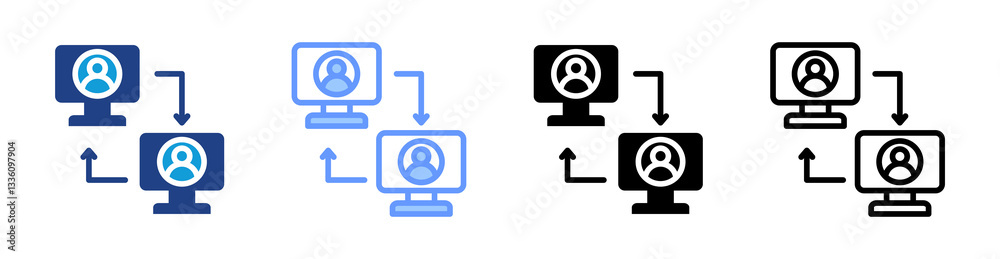 Poster Peer To Peer Network icon set multiple style collection
