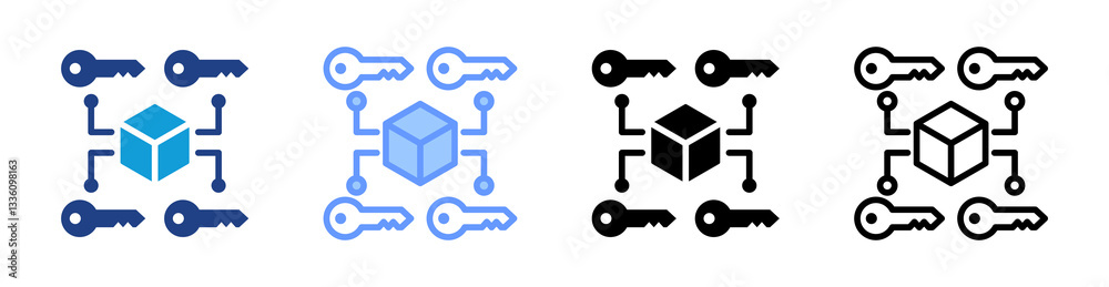 Poster Multi Signature icon set multiple style collection