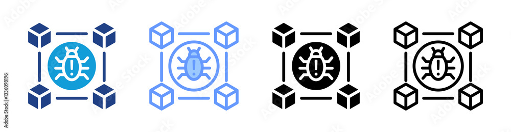 Poster Malware icon set multiple style collection