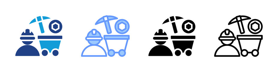 Pow icon set multiple style collection